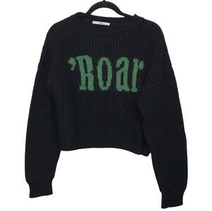 Dzzit Black Roar Wool Blend Knit Sweater